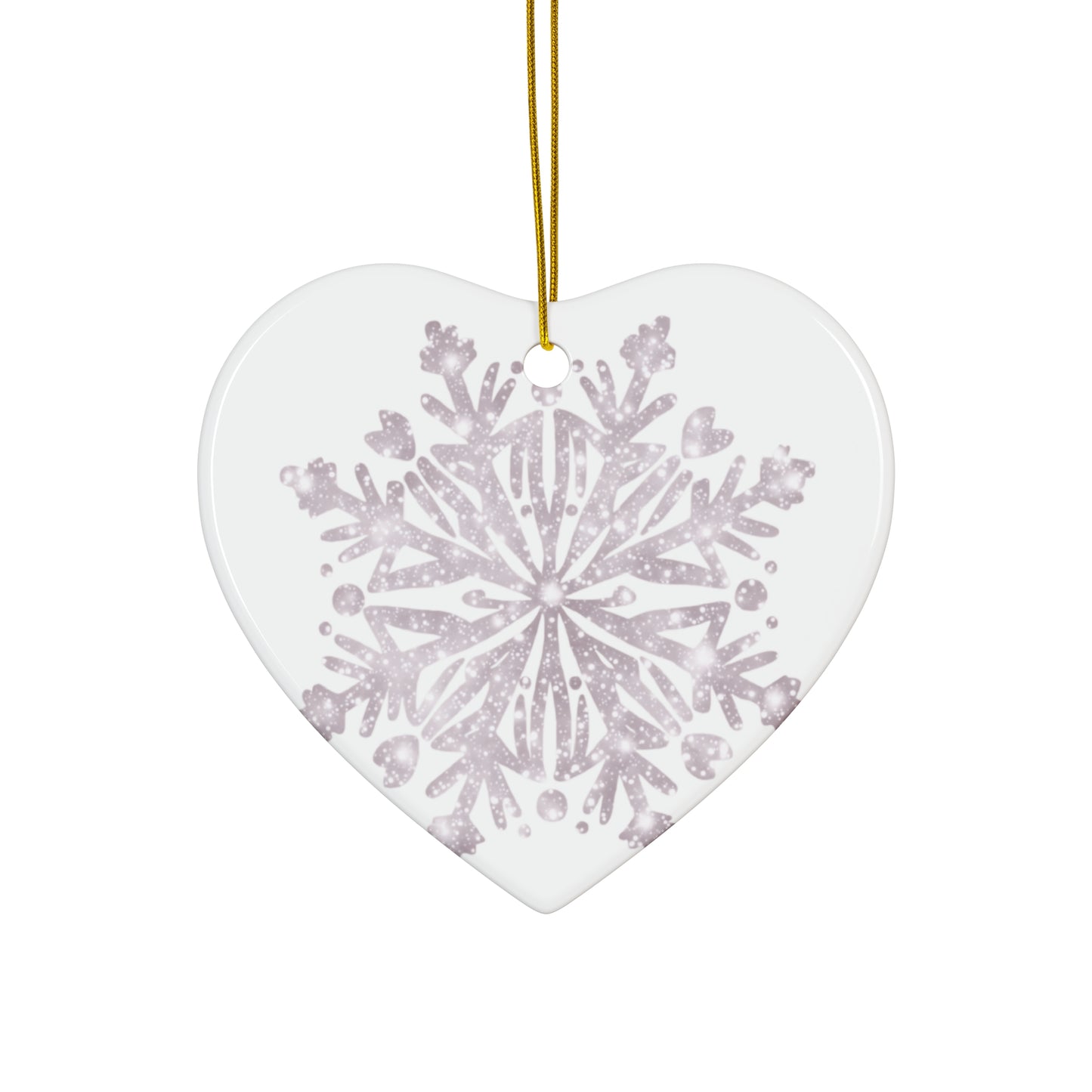 Ceramic Star Ornament - Snowflake Design, Winter Decor, Holiday Decoration, Gift for Christmas, Tree Ornament, Seasonal Decor