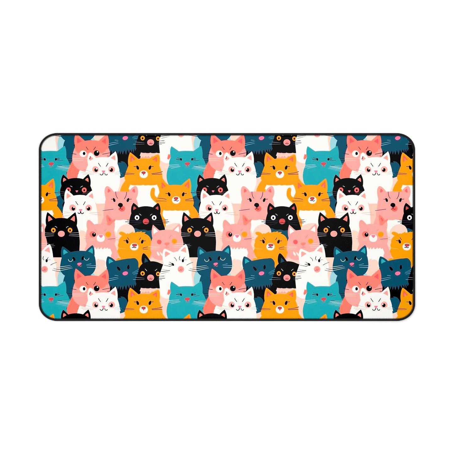 Cute Cat Desk Mat, Ideal for Home Office, Gift for Cat Lovers, Playful Cat Patterns, Fun Work Setup, Cat-Themed Decor, Unique Desk Accessory