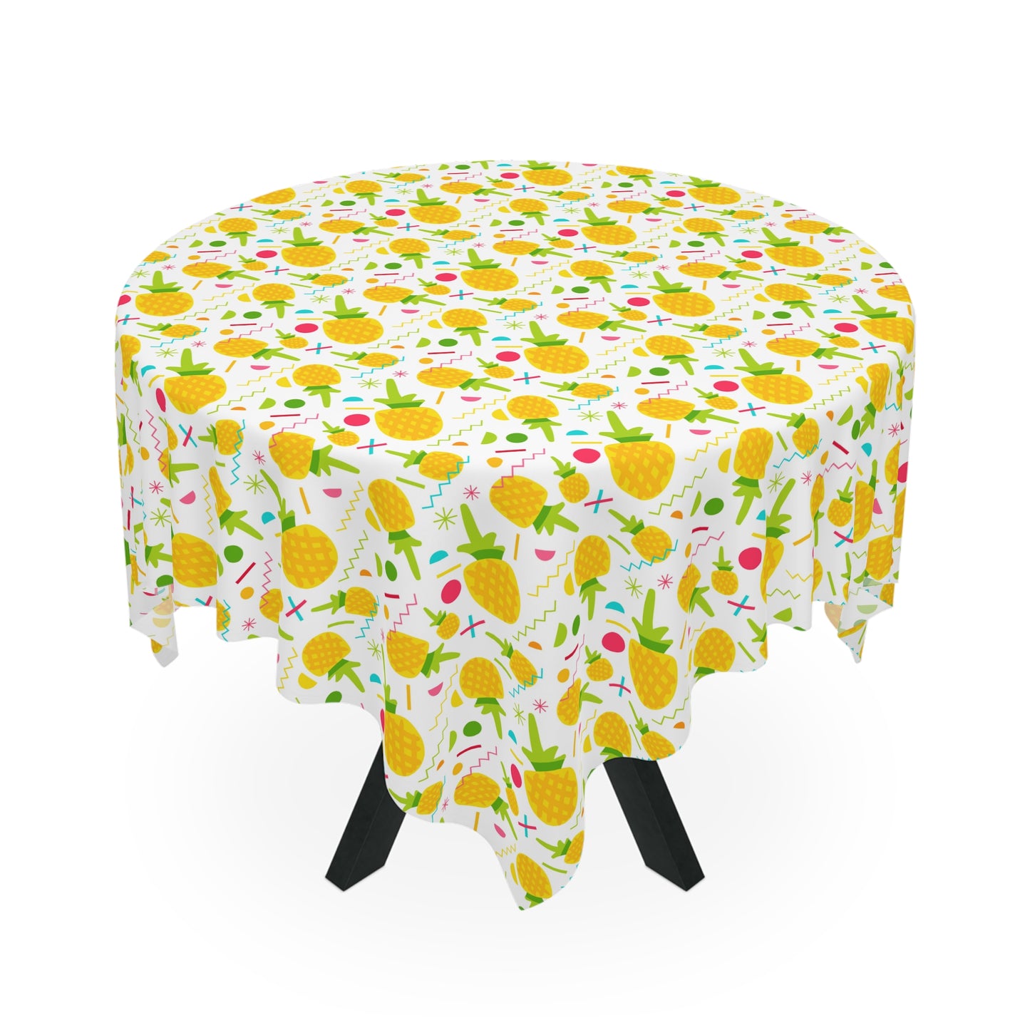 Bright Pineapple Tablecloth for Summer Gatherings, Tropical Decor, Dining Room Accent, Birthday Party Table Cover, Kitchen Tablecloth