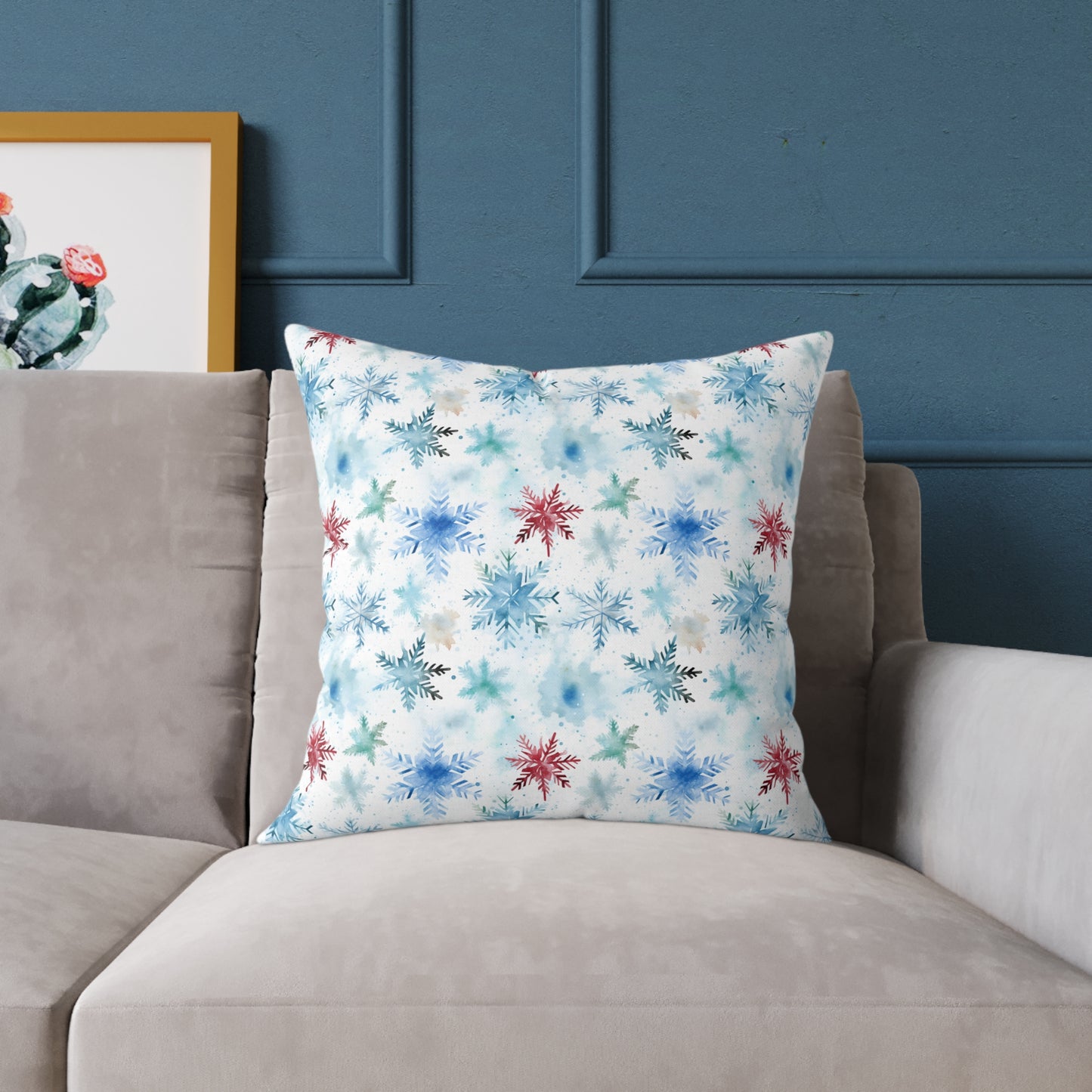 Square Pillow - Snowflake Christmas Winter Theme