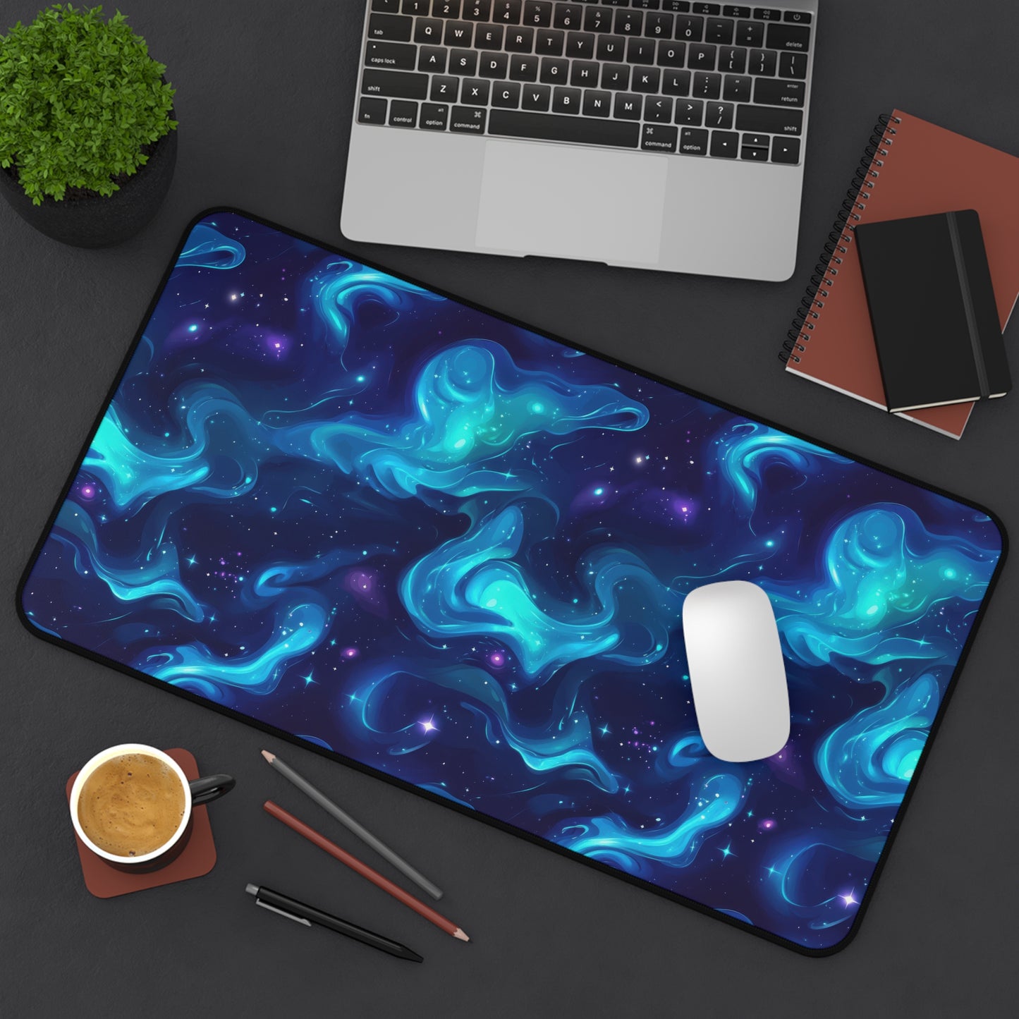 Galactic Desk Mat - Cosmic Office Decor, Gaming, Home Office Accessory, Unique Gift for Astronomers, Starry Pattern, Desk Accessories
