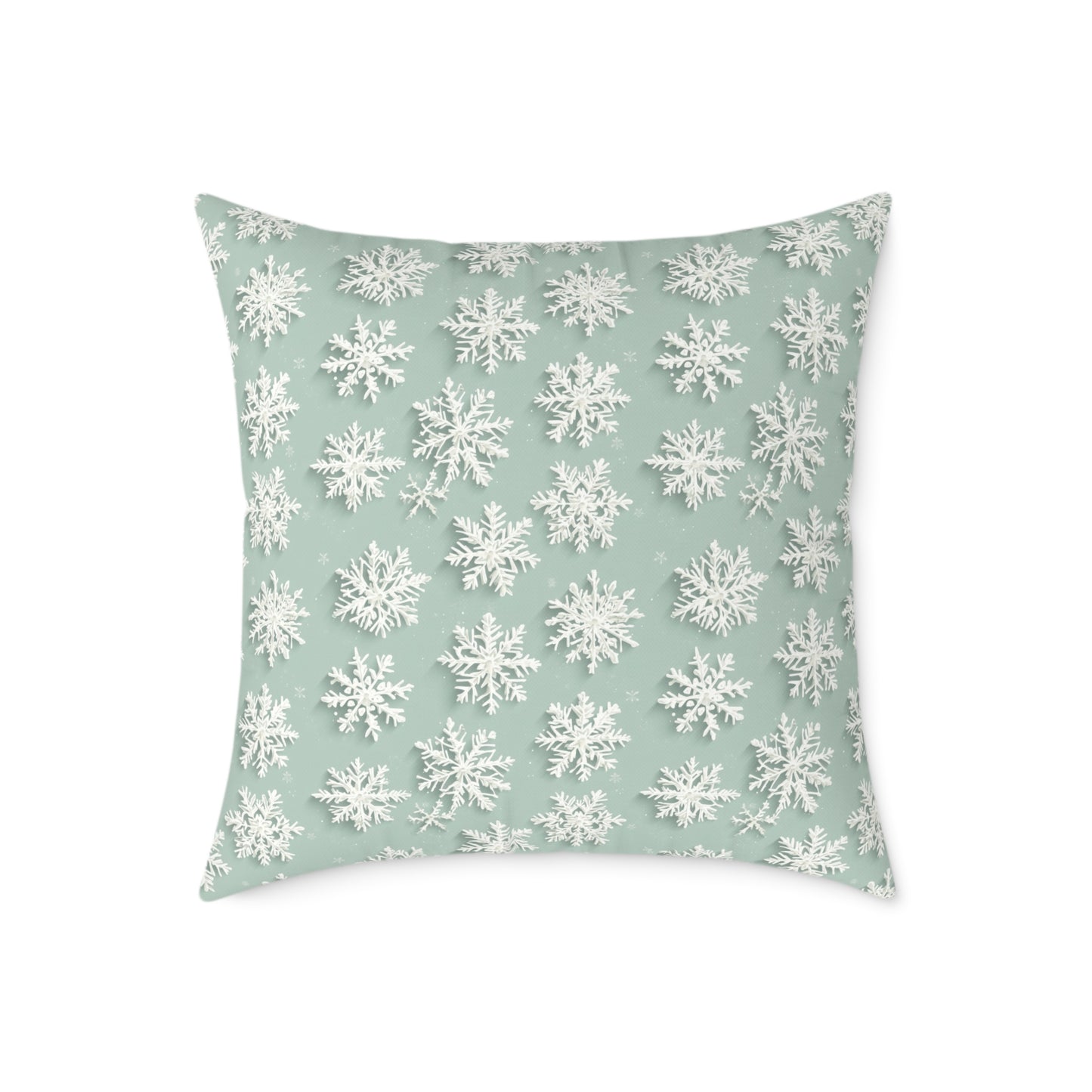 Winter Snowflake Decorative Pillow, Holiday Home Decor, Cozy Couch Cushion, Winter Celebration Gift, Snowy Pattern Pillow
