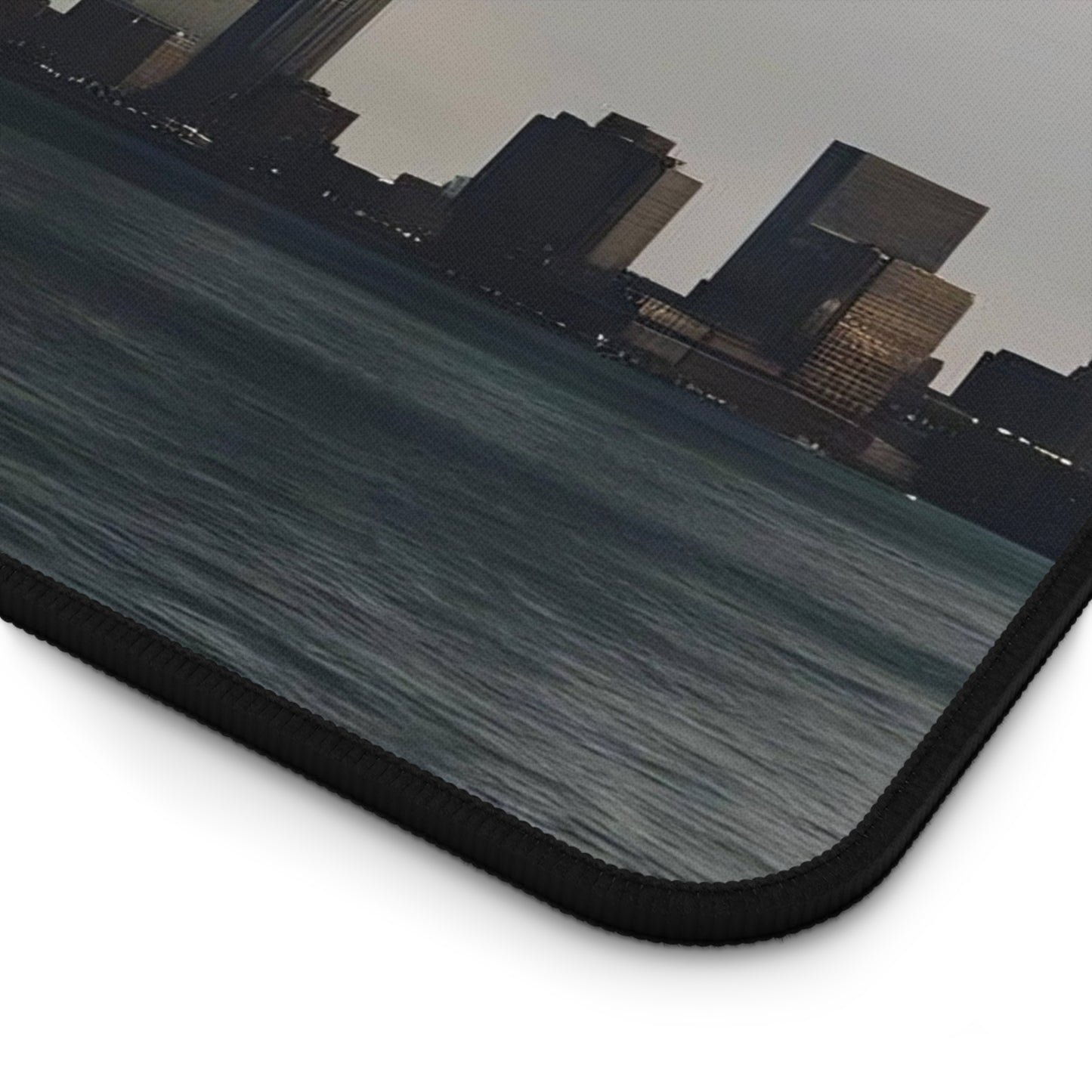 Stormy Cityscape Desk Mat - Unique Office Decor, Gift for Weather Lovers, Tornado Design, Home Office Accessory, Desk Pad