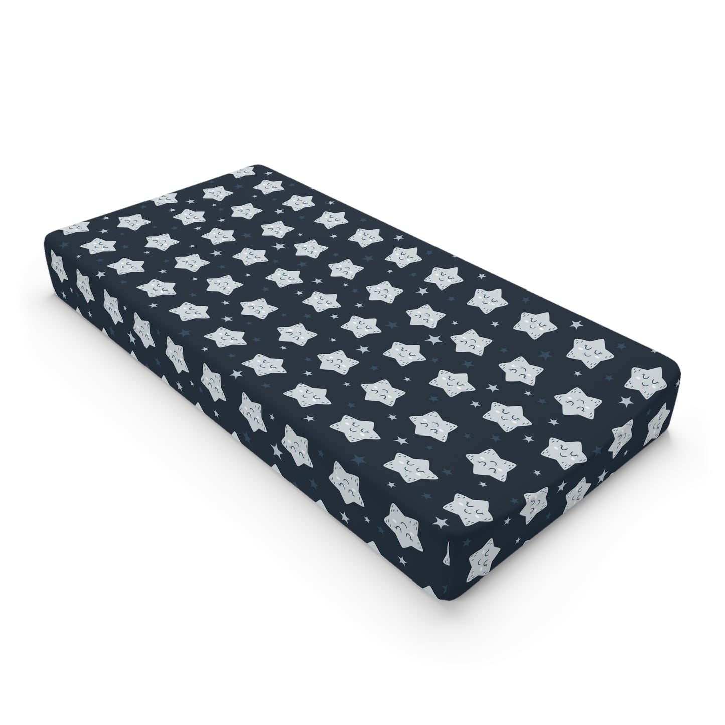 Navy Star Baby Changing Pad Cover, Nursery Decor, Baby Shower Gift, Gender Neutral, Soft Cotton Cover