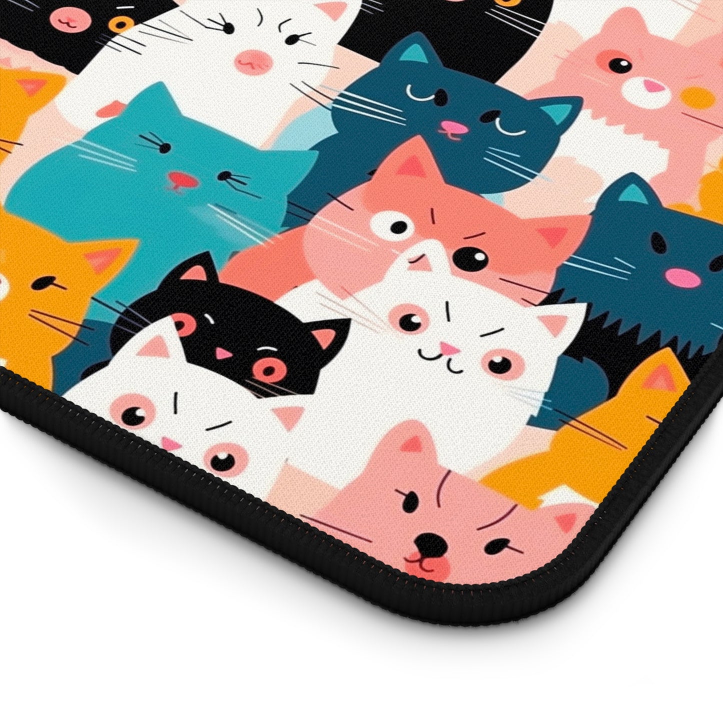 Cute Cat Desk Mat, Ideal for Home Office, Gift for Cat Lovers, Playful Cat Patterns, Fun Work Setup, Cat-Themed Decor, Unique Desk Accessory
