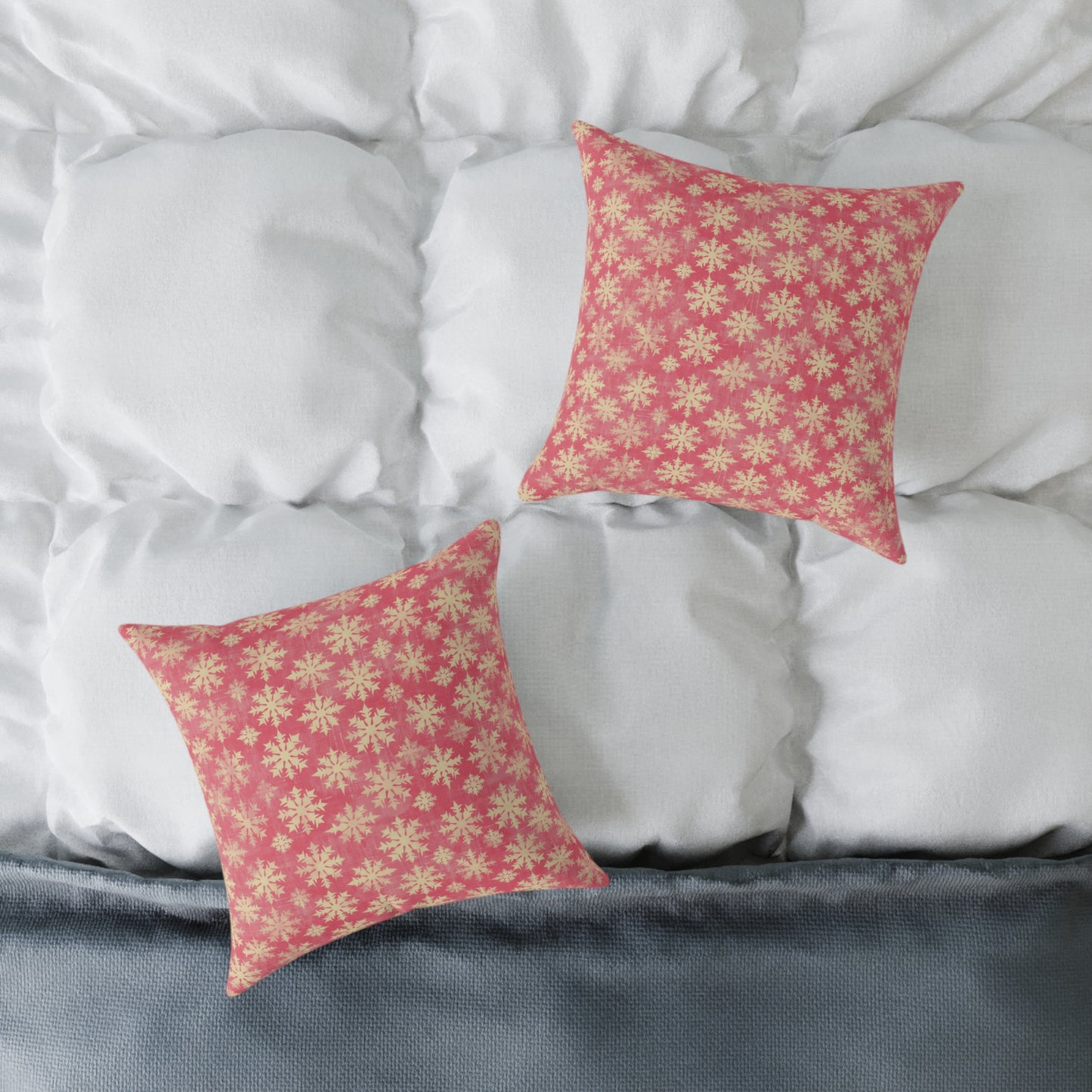 Boho Floral Square Pillow | Cozy Home Decor, Pink Cushion for Living Room, Bohemian Style, Gift for Her