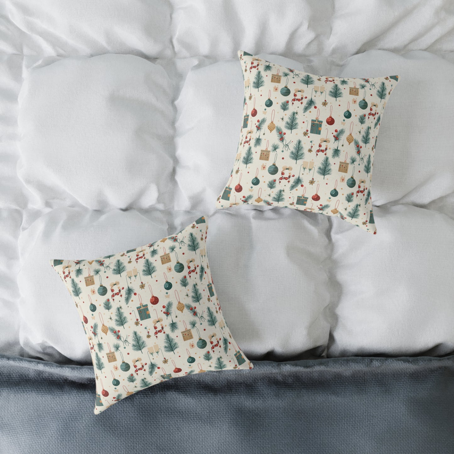 Festive Holiday Pillow, Cozy Home Decor, Christmas Cushion, Winter Throw Pillow, Christmas Living Room Decoration