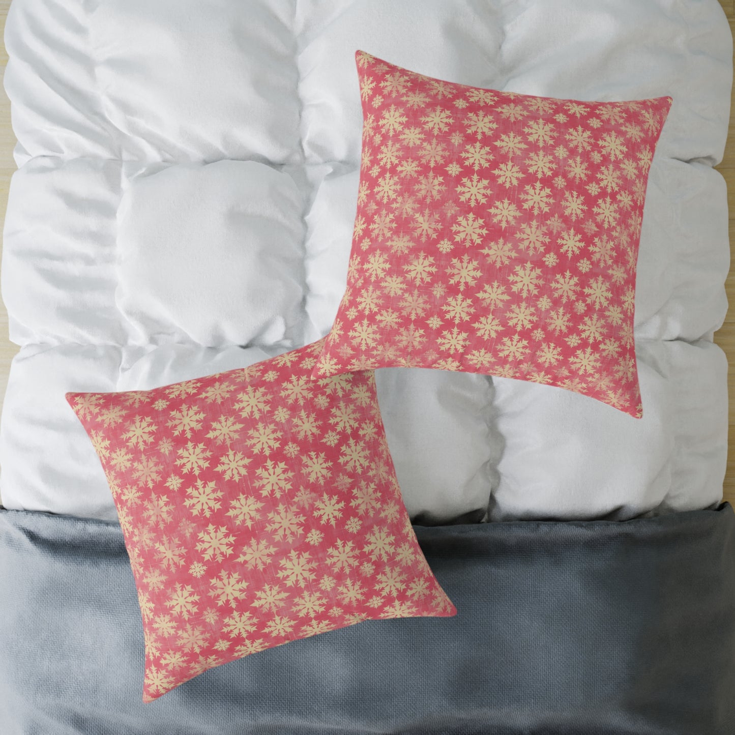 Boho Floral Square Pillow | Cozy Home Decor, Pink Cushion for Living Room, Bohemian Style, Gift for Her