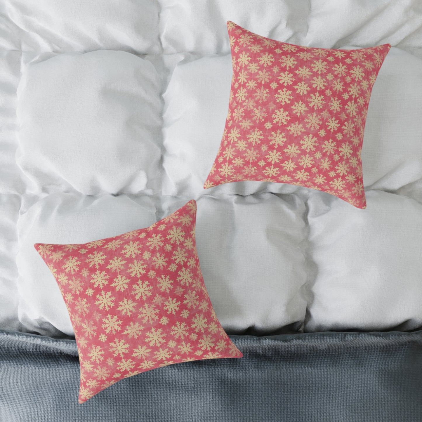 Boho Floral Square Pillow | Cozy Home Decor, Pink Cushion for Living Room, Bohemian Style, Gift for Her