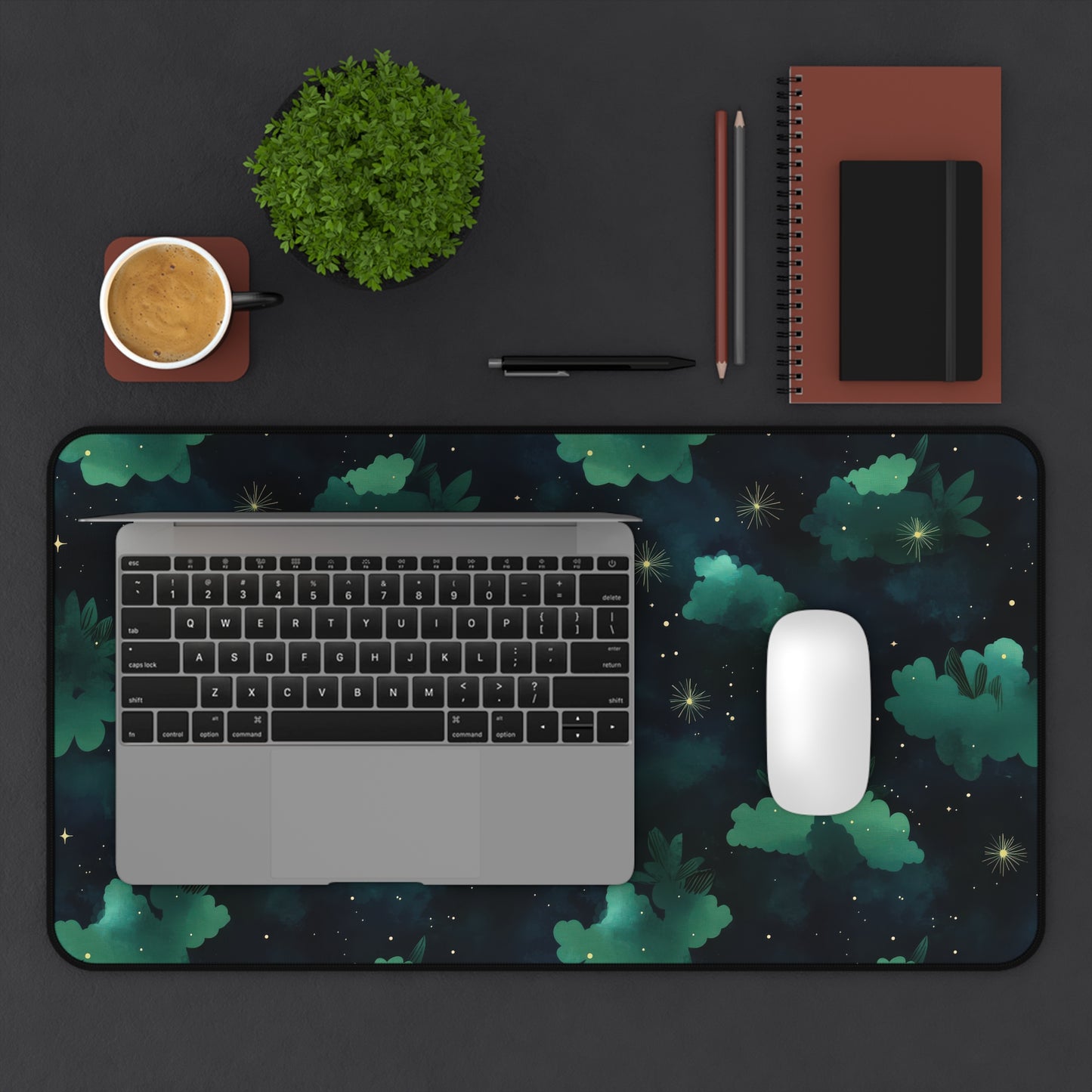 Celestial Forest Desk Mat | Gaming, Office Decor, Gift for Astronomers, Astrology Enthusiasts, Home Workspace