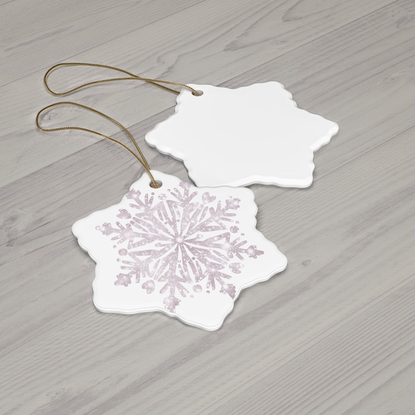 Ceramic Star Ornament - Snowflake Design, Winter Decor, Holiday Decoration, Gift for Christmas, Tree Ornament, Seasonal Decor