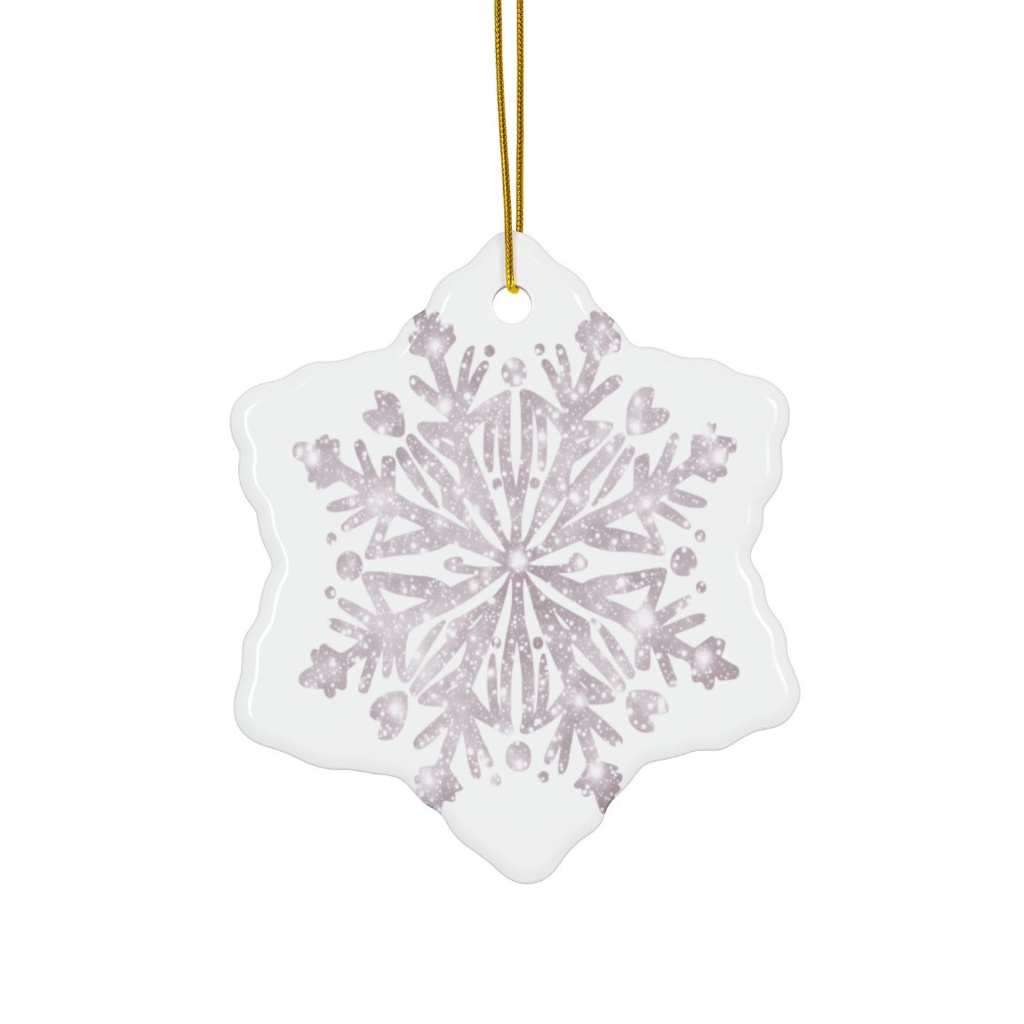 Ceramic Star Ornament - Snowflake Design, Winter Decor, Holiday Decoration, Gift for Christmas, Tree Ornament, Seasonal Decor