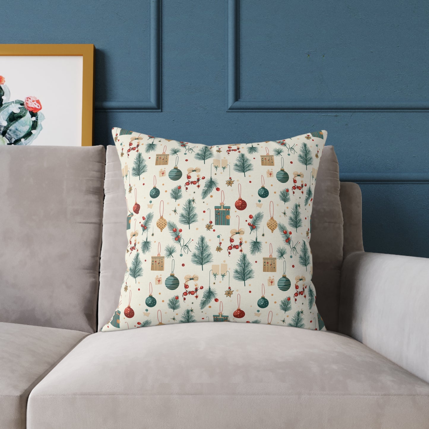 Festive Holiday Pillow, Cozy Home Decor, Christmas Cushion, Winter Throw Pillow, Christmas Living Room Decoration