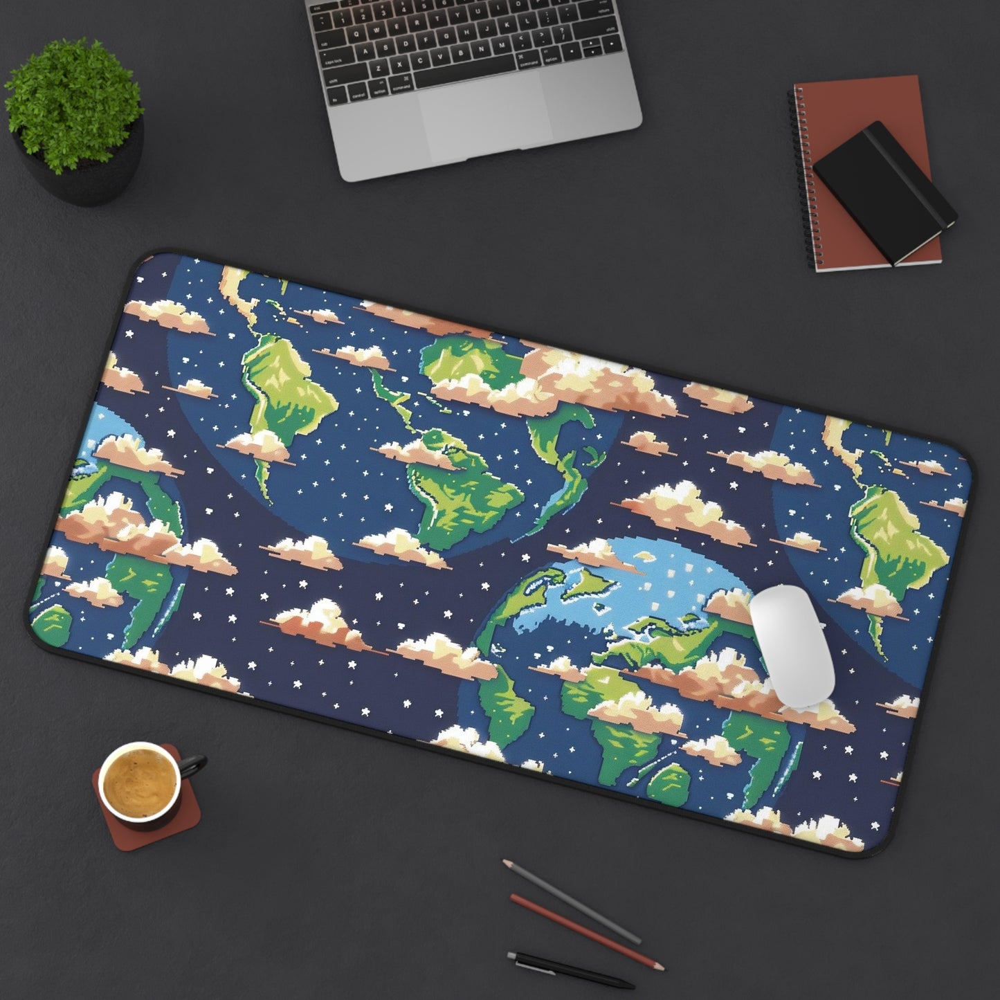Earth-Themed Desk Mat, Planetary Desk Pad, Eco-Friendly Office Decor, Gamer Mouse Pad, Stylish Workspace Accessory, Gift for Earth Lovers