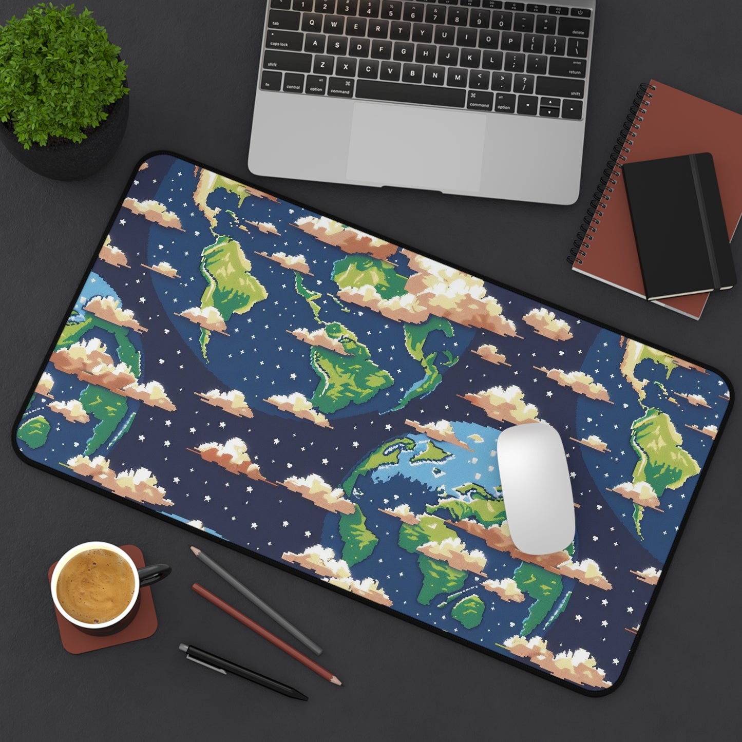 Earth-Themed Desk Mat, Planetary Desk Pad, Eco-Friendly Office Decor, Gamer Mouse Pad, Stylish Workspace Accessory, Gift for Earth Lovers