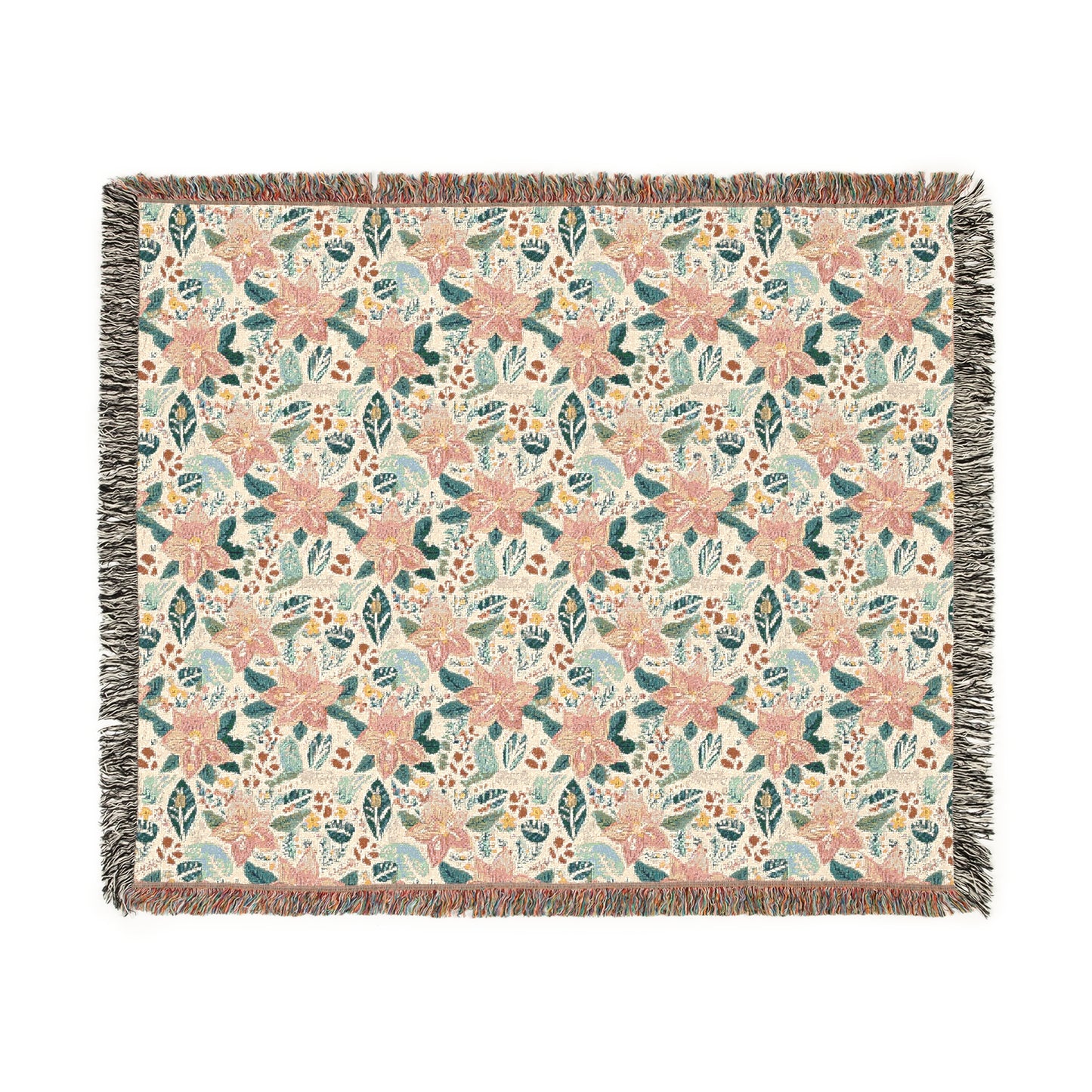 Cozy Floral Woven Blanket for Home Decor, Ideal for Picnics, Birthdays, and Seasonal Holidays, Perfect Gift for Loved Ones