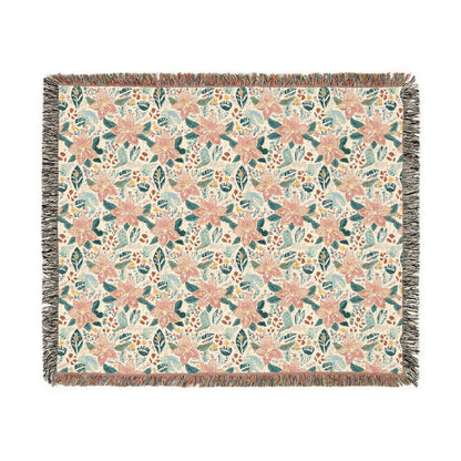 Cozy Floral Woven Blanket for Home Decor, Ideal for Picnics, Birthdays, and Seasonal Holidays, Perfect Gift for Loved Ones