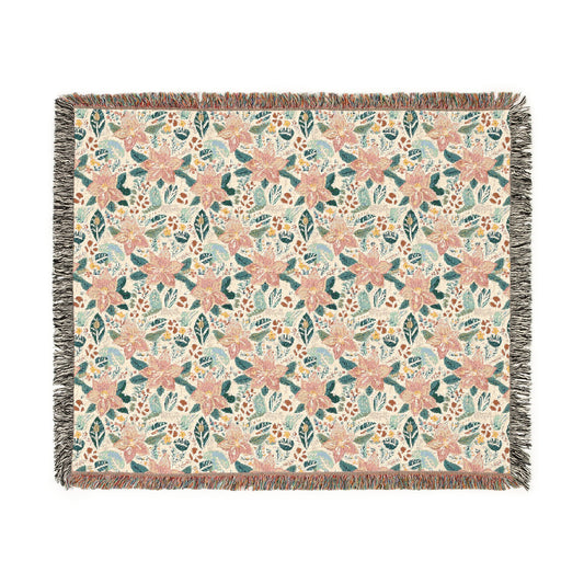 Cozy Floral Woven Blanket for Home Decor, Ideal for Picnics, Birthdays, and Seasonal Holidays, Perfect Gift for Loved Ones