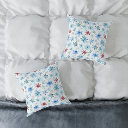 Square Pillow - Snowflake Christmas Winter Theme