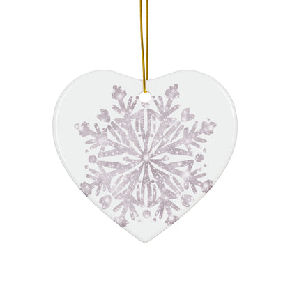 Ceramic Star Ornament - Snowflake Design, Winter Decor, Holiday Decoration, Gift for Christmas, Tree Ornament, Seasonal Decor