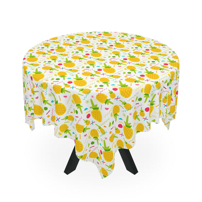 Bright Pineapple Tablecloth for Summer Gatherings, Tropical Decor, Dining Room Accent, Birthday Party Table Cover, Kitchen Tablecloth