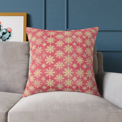Boho Floral Square Pillow | Cozy Home Decor, Pink Cushion for Living Room, Bohemian Style, Gift for Her