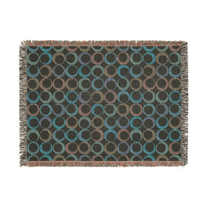 Cozy Woven Blanket, Bohemian Home Decor Throw, Circle Pattern Blanket, Boho Gift, Stylish Sofa Throw, Birthday and Holiday Gift