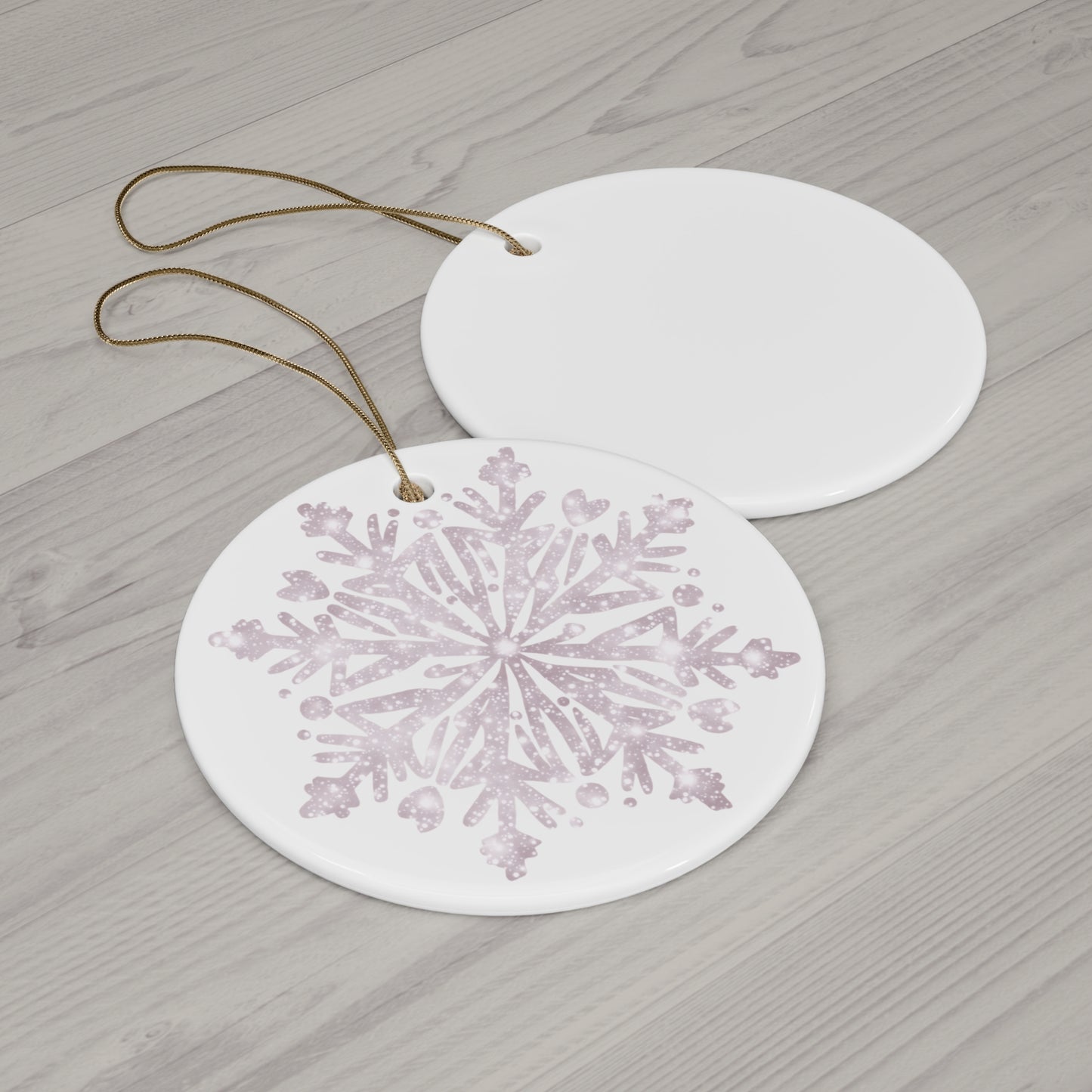 Ceramic Star Ornament - Snowflake Design, Winter Decor, Holiday Decoration, Gift for Christmas, Tree Ornament, Seasonal Decor