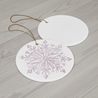 Ceramic Star Ornament - Snowflake Design, Winter Decor, Holiday Decoration, Gift for Christmas, Tree Ornament, Seasonal Decor