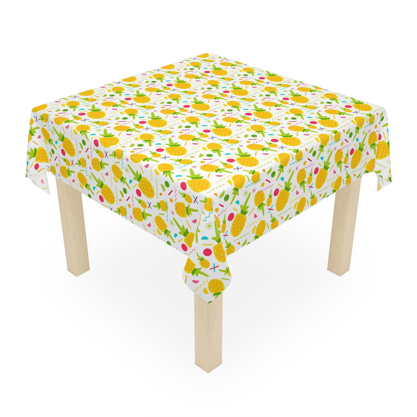 Bright Pineapple Tablecloth for Summer Gatherings, Tropical Decor, Dining Room Accent, Birthday Party Table Cover, Kitchen Tablecloth