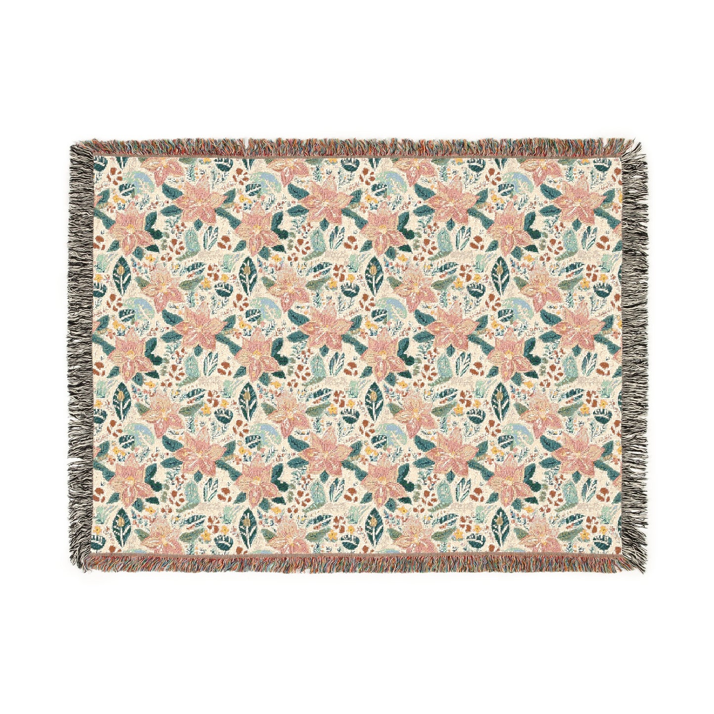 Cozy Floral Woven Blanket for Home Decor, Ideal for Picnics, Birthdays, and Seasonal Holidays, Perfect Gift for Loved Ones