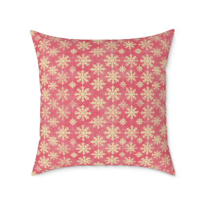 Boho Floral Square Pillow | Cozy Home Decor, Pink Cushion for Living Room, Bohemian Style, Gift for Her