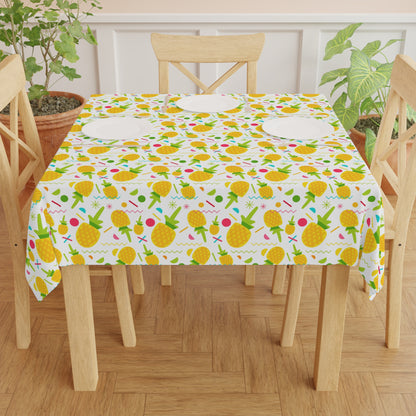 Bright Pineapple Tablecloth for Summer Gatherings, Tropical Decor, Dining Room Accent, Birthday Party Table Cover, Kitchen Tablecloth