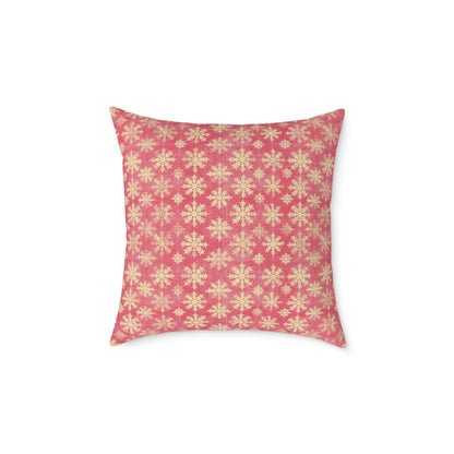 Boho Floral Square Pillow | Cozy Home Decor, Pink Cushion for Living Room, Bohemian Style, Gift for Her