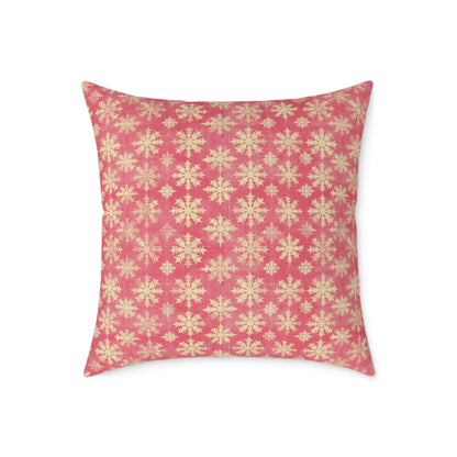 Boho Floral Square Pillow | Cozy Home Decor, Pink Cushion for Living Room, Bohemian Style, Gift for Her