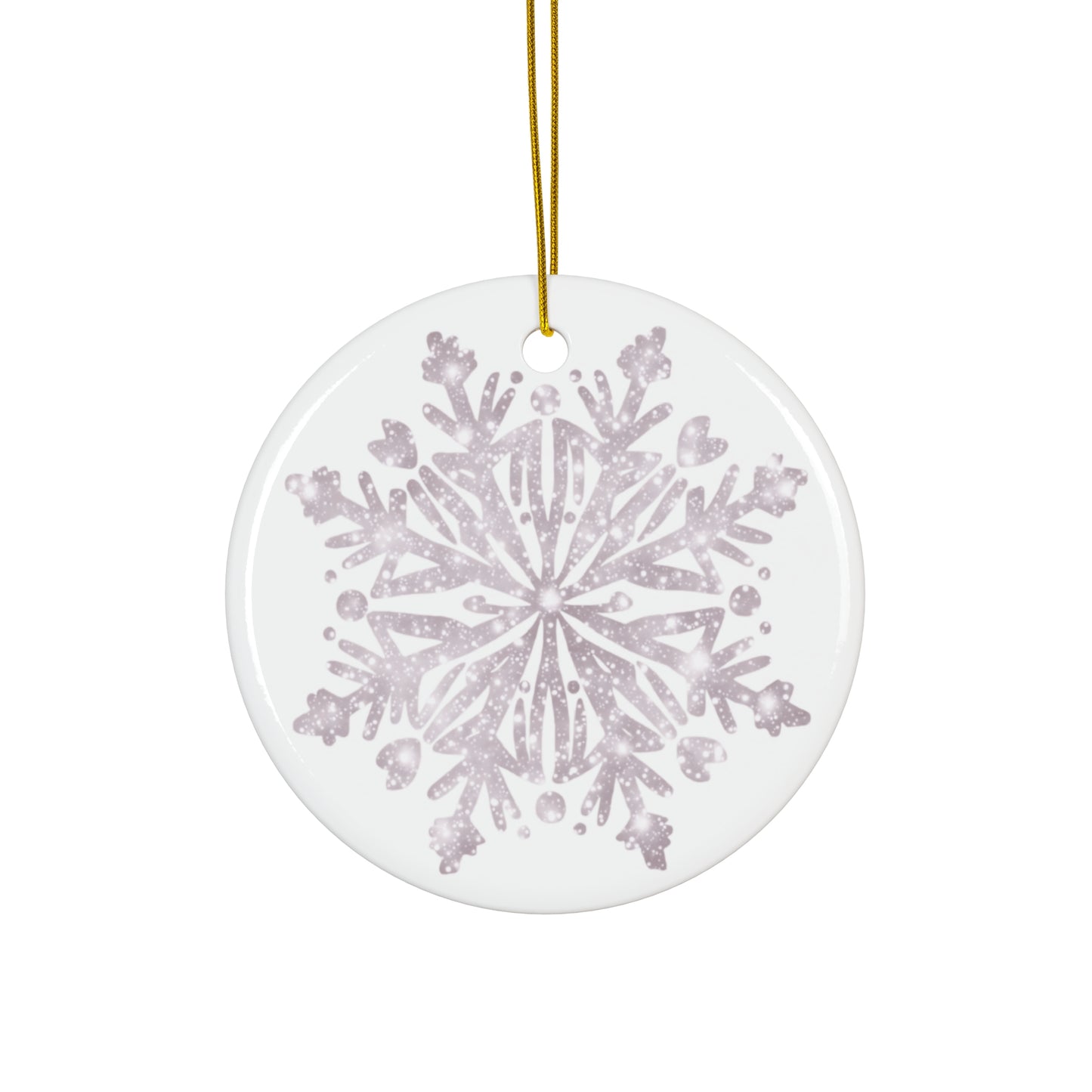 Ceramic Star Ornament - Snowflake Design, Winter Decor, Holiday Decoration, Gift for Christmas, Tree Ornament, Seasonal Decor
