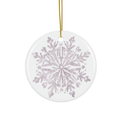 Ceramic Star Ornament - Snowflake Design, Winter Decor, Holiday Decoration, Gift for Christmas, Tree Ornament, Seasonal Decor