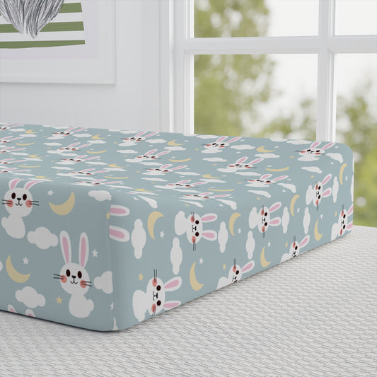 Cute Bunny Baby Changing Pad Cover - Adorable Nursery Accessory, Perfect Baby Shower Gift, Soft and Cozy
