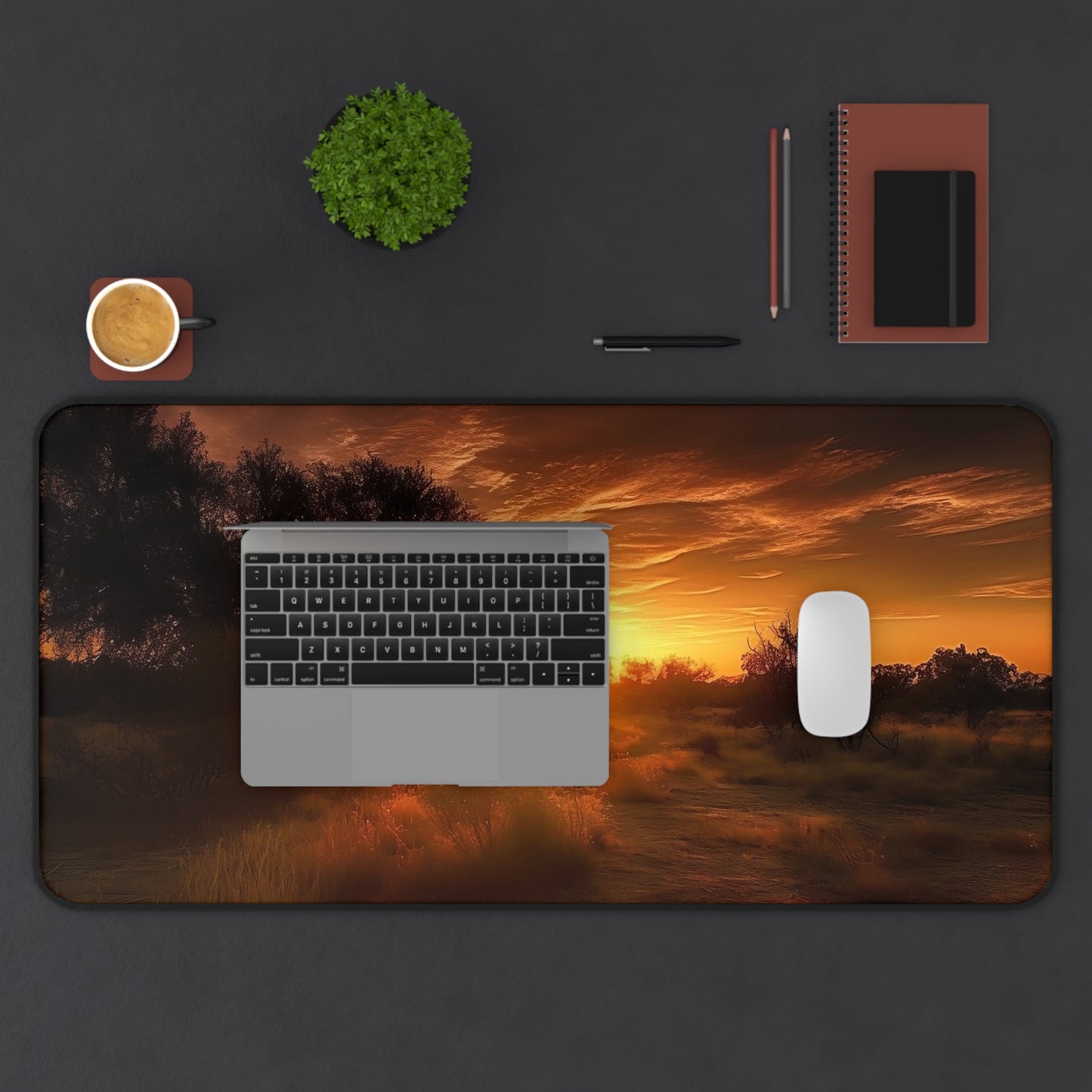 Sunset Landscape Desk Mat | Office Decor, Workspace Accessory, Gift for Her, Home Office, Desk Organizer