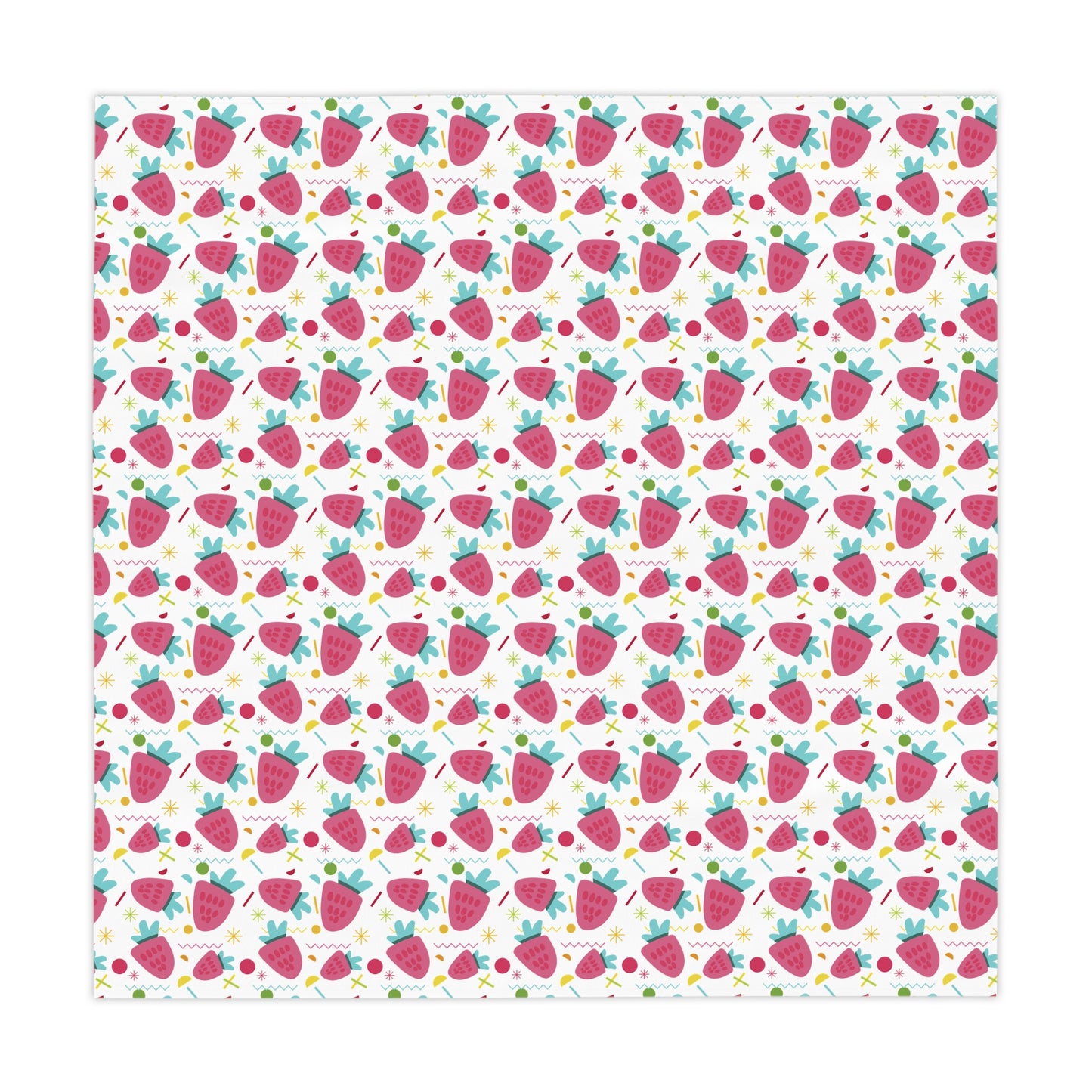 Strawberry Pattern Tablecloth, Picnic Decor, Kitchen Decor, Summer Party, Table Cover, Home Decor,Wrinkle Free Tablecloth, Foldable Tablecloth