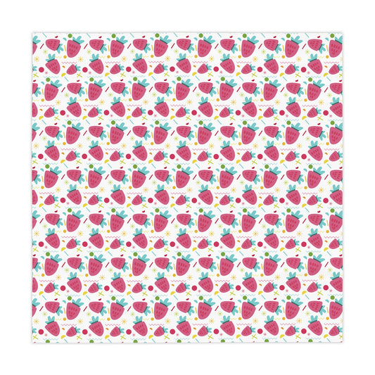 Strawberry Pattern Tablecloth, Picnic Decor, Kitchen Decor, Summer Party, Table Cover, Home Decor,Wrinkle Free Tablecloth, Foldable Tablecloth