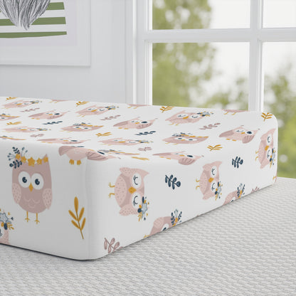 Cute Owl Baby Changing Pad Cover, Nursery Decor, Baby Shower Gift, Eco-Friendly, Soft Cotton Cover, Newborn Shower Gift Idea
