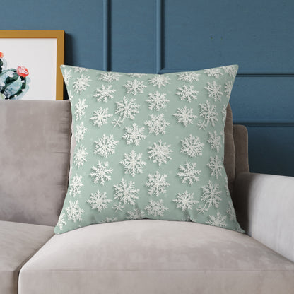 Winter Snowflake Decorative Pillow, Holiday Home Decor, Cozy Couch Cushion, Winter Celebration Gift, Snowy Pattern Pillow