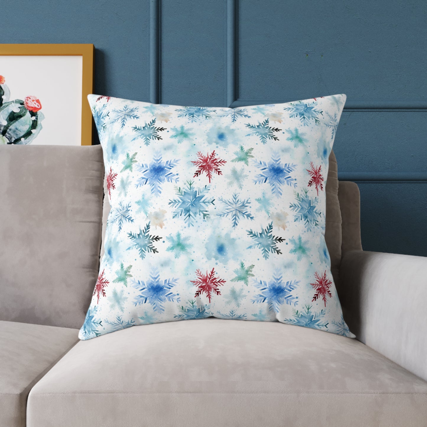 Square Pillow - Snowflake Christmas Winter Theme
