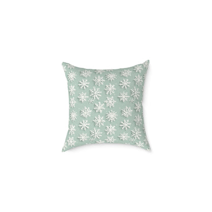Winter Snowflake Decorative Pillow, Holiday Home Decor, Cozy Couch Cushion, Winter Celebration Gift, Snowy Pattern Pillow