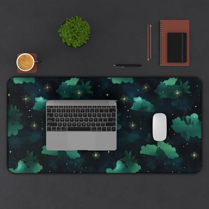 Celestial Forest Desk Mat | Gaming, Office Decor, Gift for Astronomers, Astrology Enthusiasts, Home Workspace