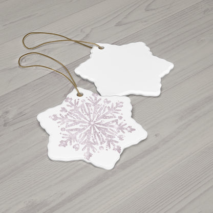 Ceramic Star Ornament - Snowflake Design, Winter Decor, Holiday Decoration, Gift for Christmas, Tree Ornament, Seasonal Decor