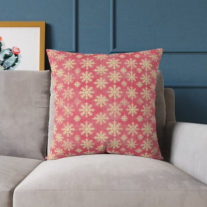 Boho Floral Square Pillow | Cozy Home Decor, Pink Cushion for Living Room, Bohemian Style, Gift for Her