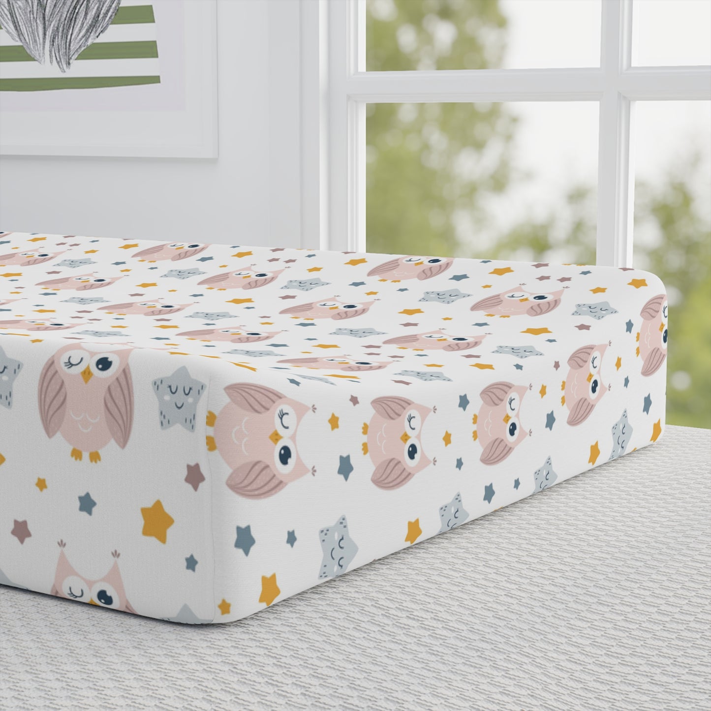 Owl Changing Pad Cover – Soft Baby Nursery Cover, Cute Animal Baby Changing Pad Cover | Nursery Decor, Baby Shower Gift, Soft & Cozy, Unique Design, Infant Essentials