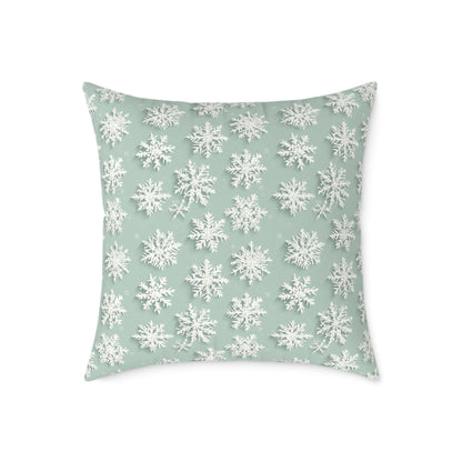 Winter Snowflake Decorative Pillow, Holiday Home Decor, Cozy Couch Cushion, Winter Celebration Gift, Snowy Pattern Pillow